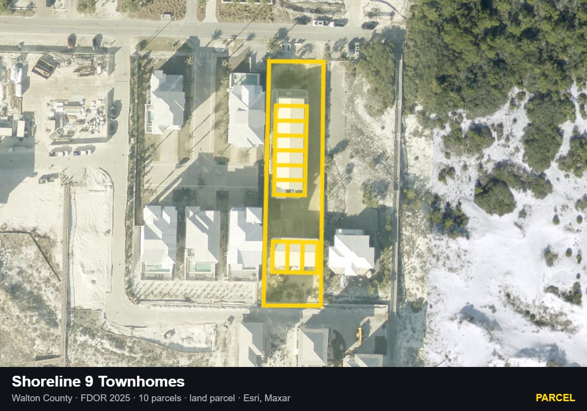 Shoreline 9 Townhomes — Parcel parcel record