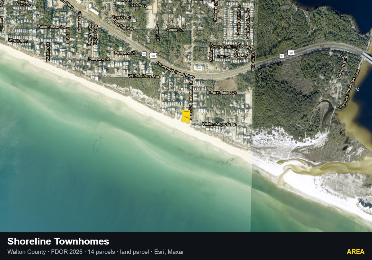 Shoreline Townhomes — Area parcel record