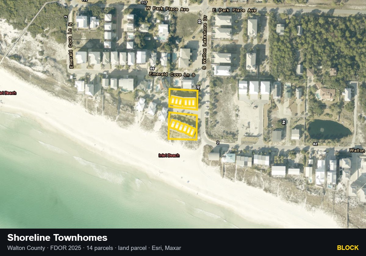 Shoreline Townhomes — Block parcel record