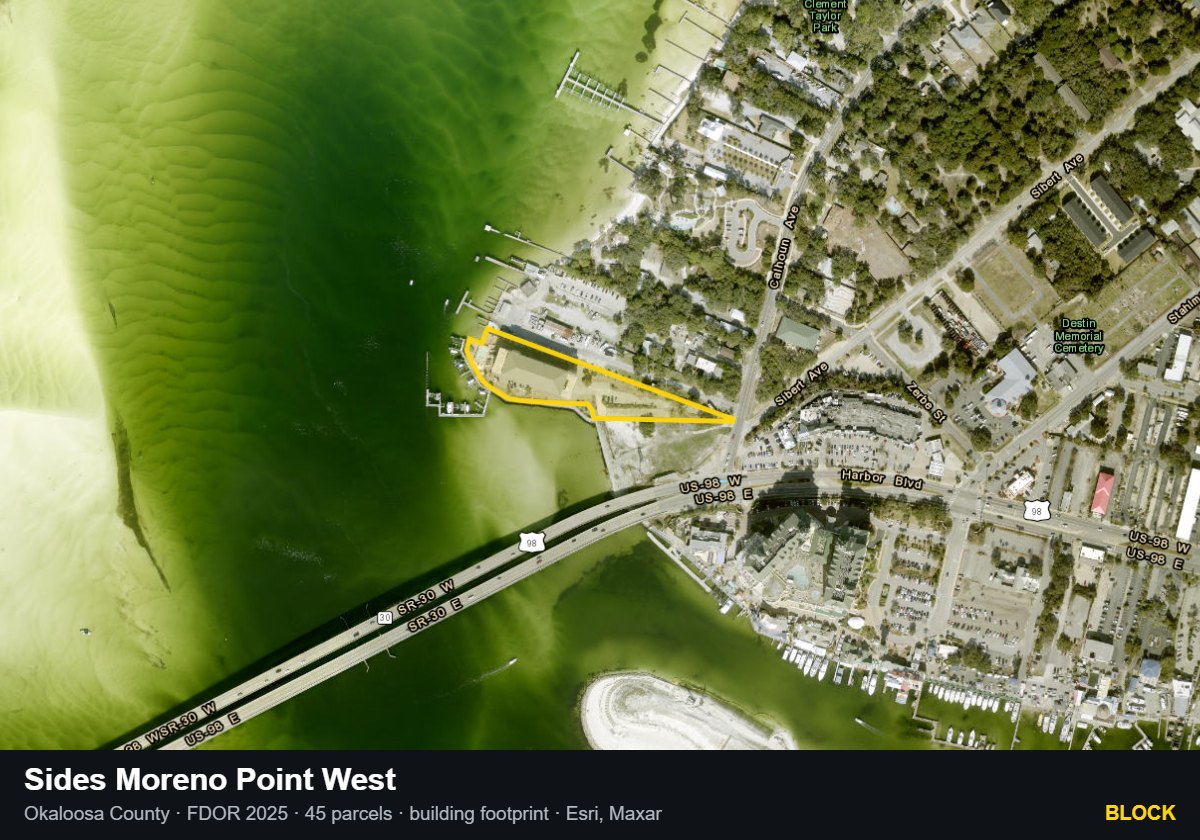 Sides Moreno Point West — Block parcel record