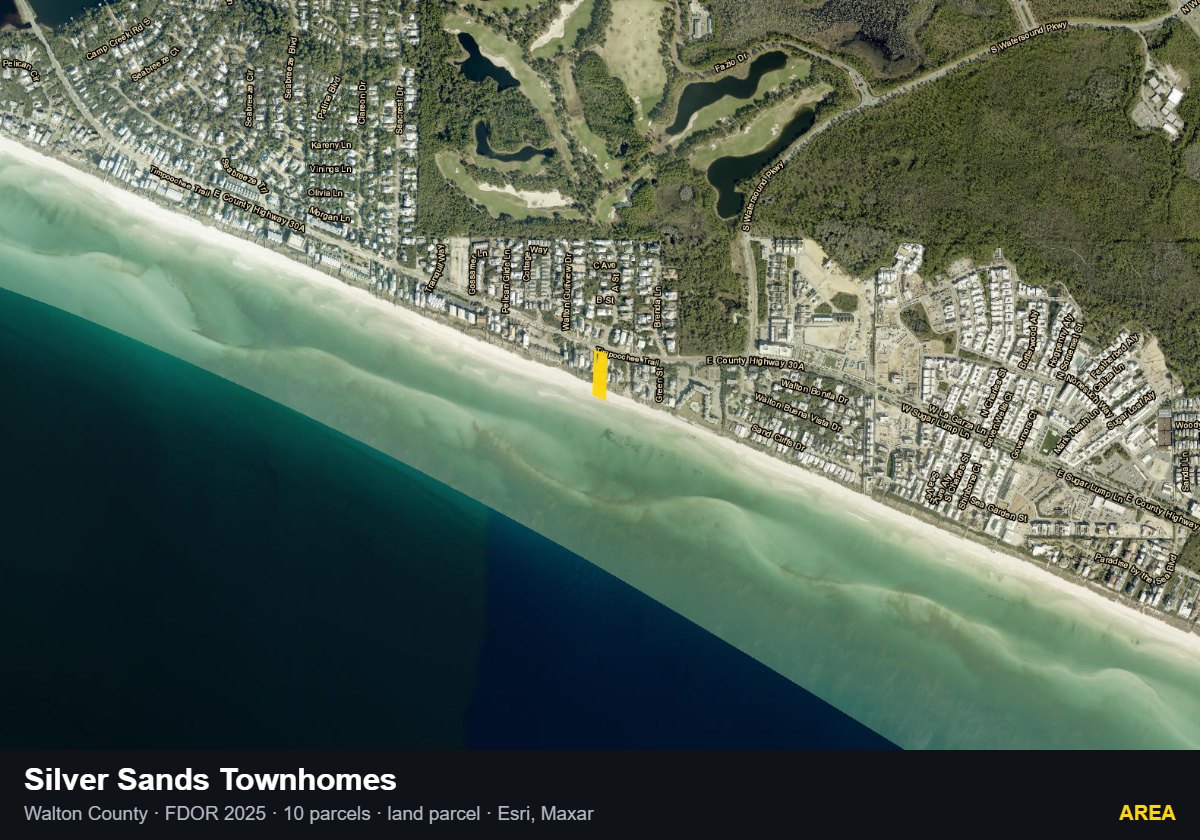 Silver Sands Townhomes — Area parcel record