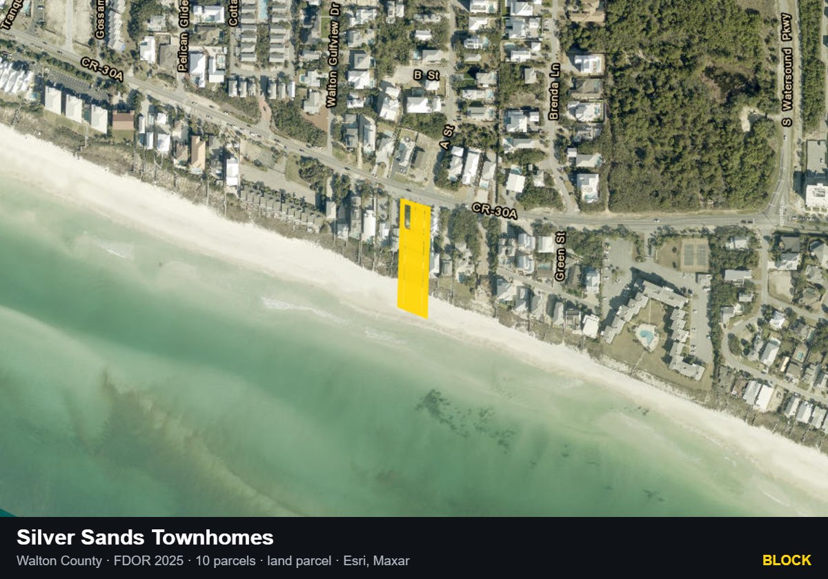 Silver Sands Townhomes — Block parcel record