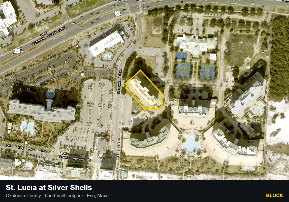 St. Lucia at Silver Shells — Block parcel record