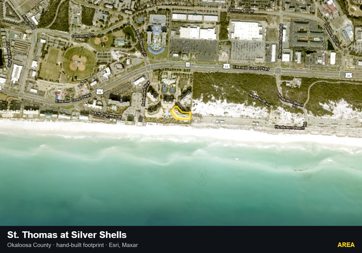 St. Thomas at Silver Shells — Area parcel record