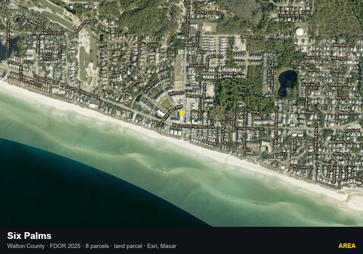 Six Palms — Area parcel record