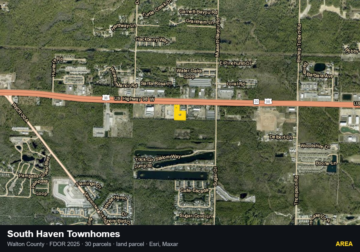 South Haven Townhomes — Area parcel record