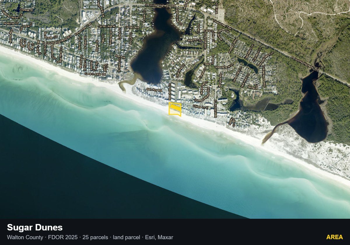 Sugar Dunes — Area parcel record