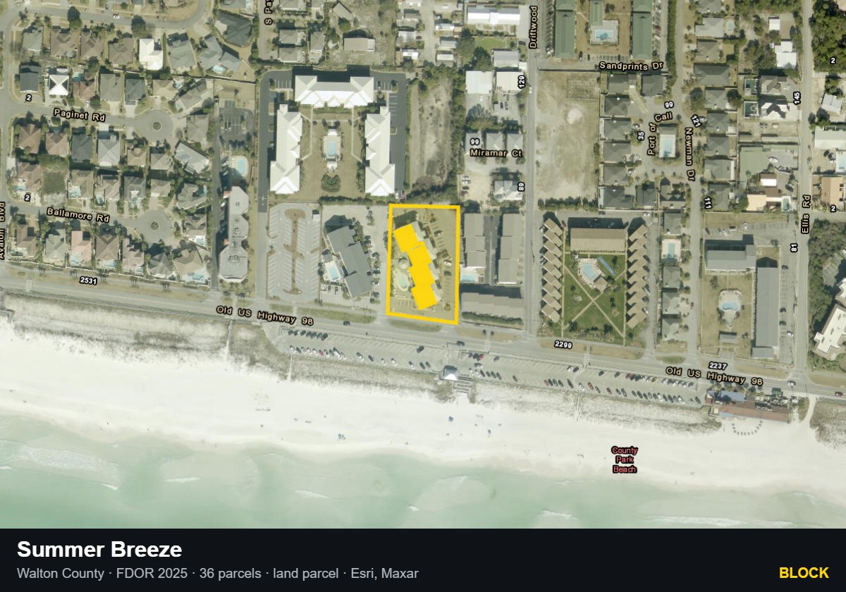 Summer Breeze — Block parcel record