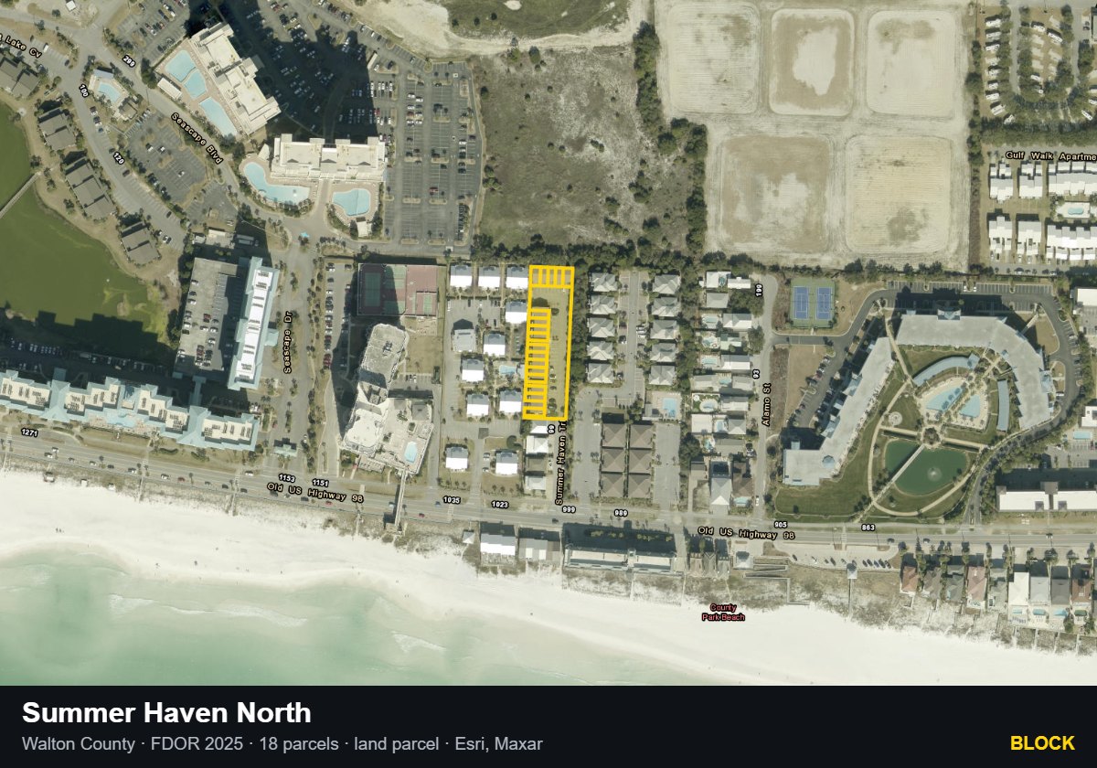 Summer Haven North — Block parcel record