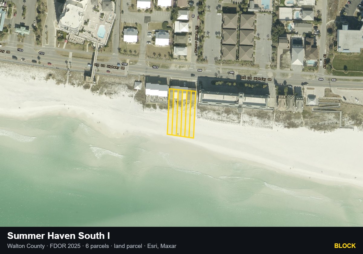 Summer Haven South I — Block parcel record