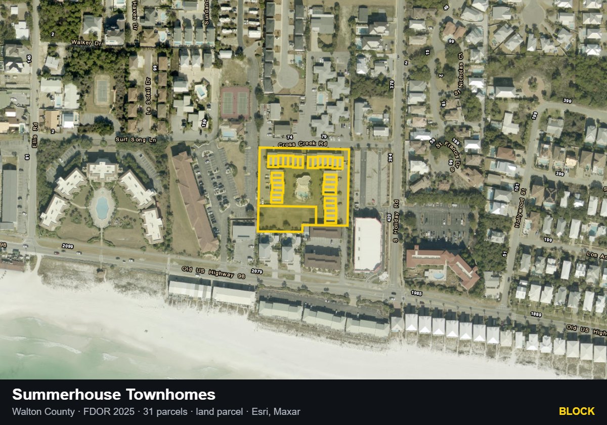 Summerhouse Townhomes — Block parcel record