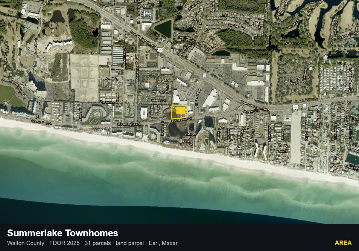 Summerlake Townhomes — Area parcel record