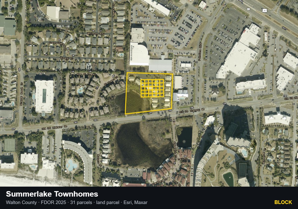 Summerlake Townhomes — Block parcel record