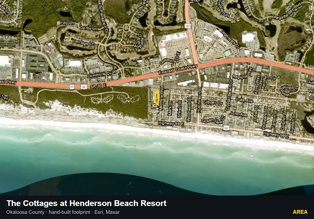 The Cottages at Henderson Beach Resort — Area parcel record