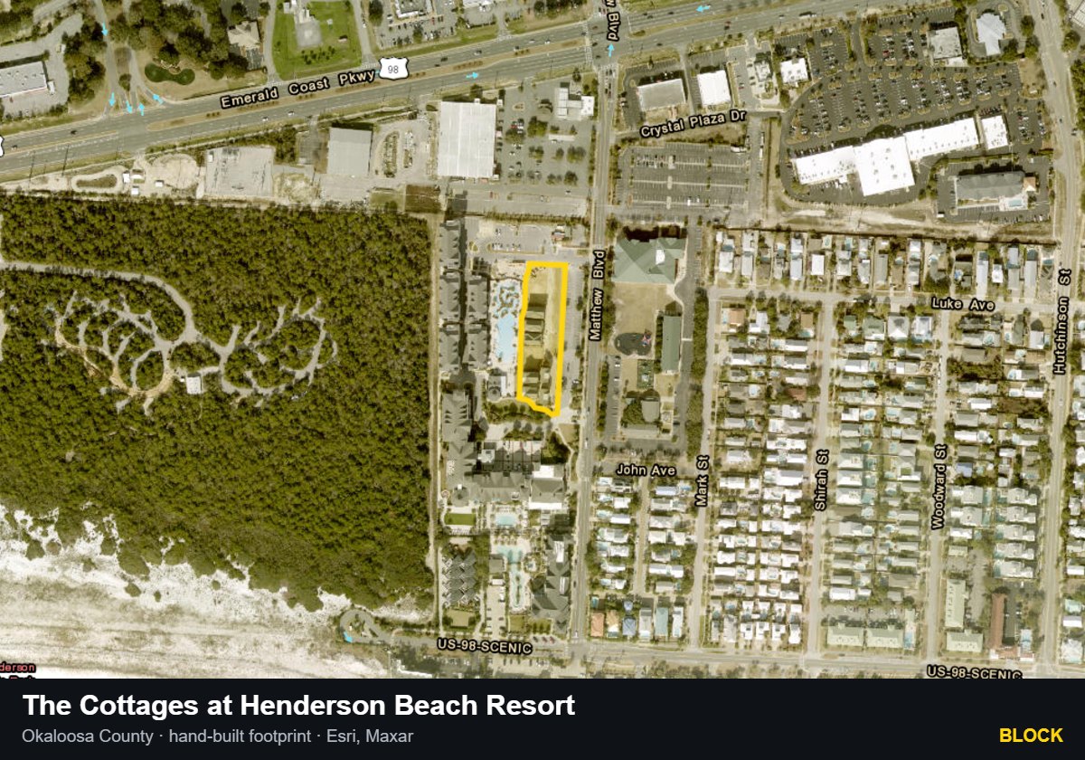 The Cottages at Henderson Beach Resort — Block parcel record