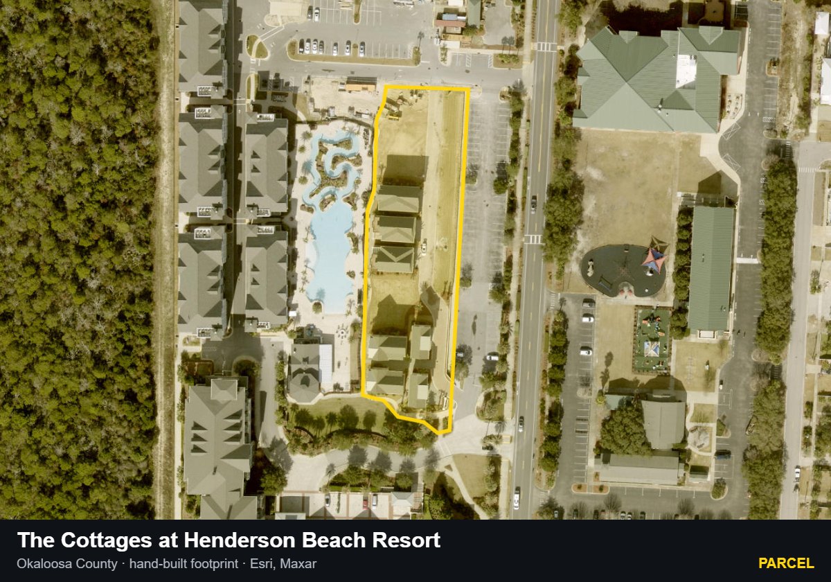 The Cottages at Henderson Beach Resort — Parcel parcel record