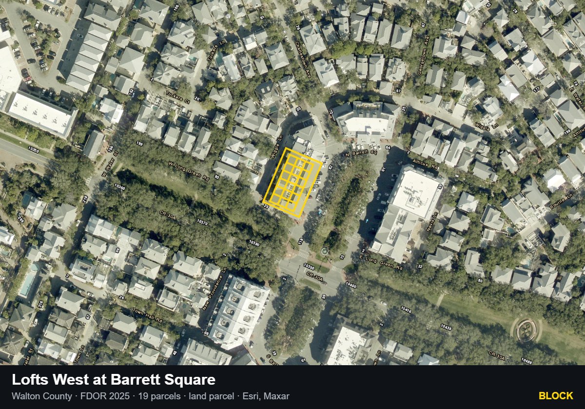 Lofts West at Barrett Square — Block parcel record