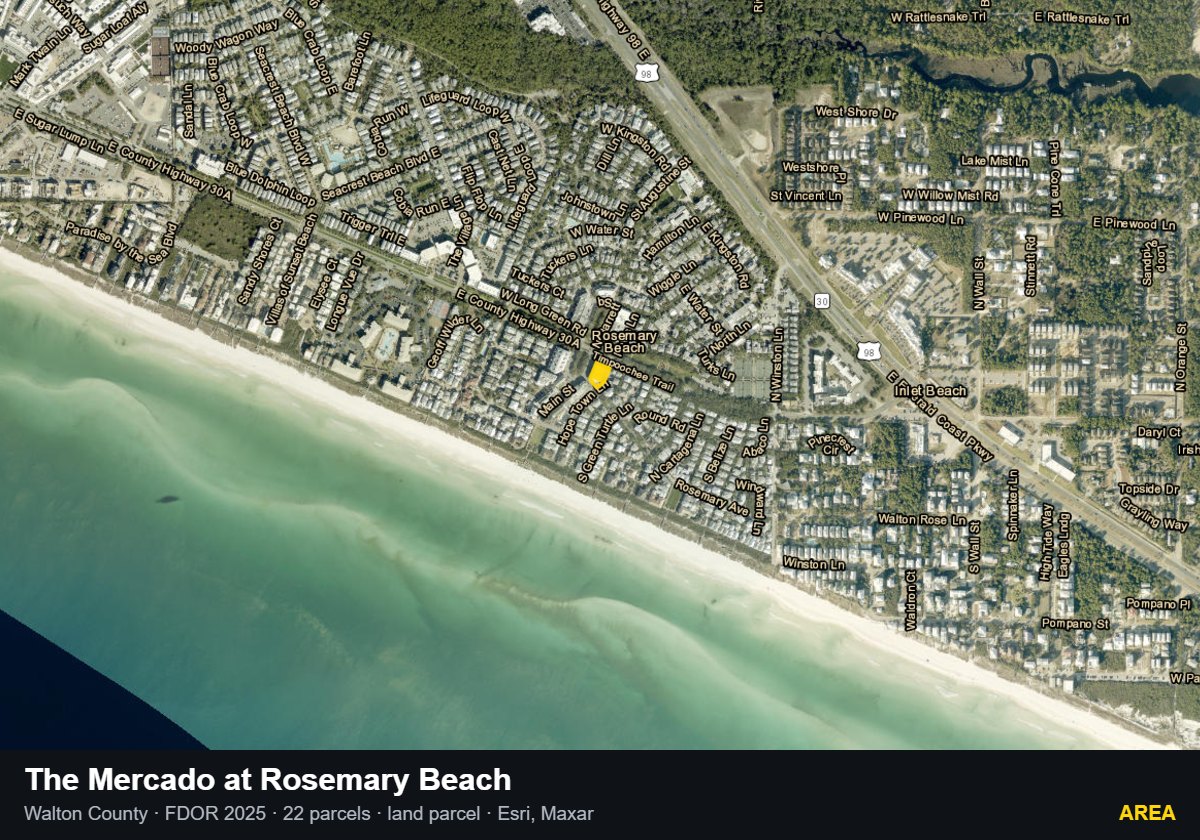 The Mercado at Rosemary Beach — Area parcel record