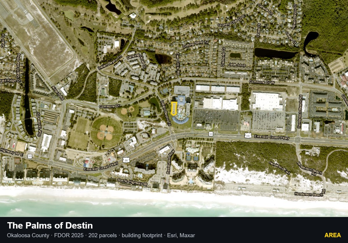 The Palms of Destin — Area parcel record