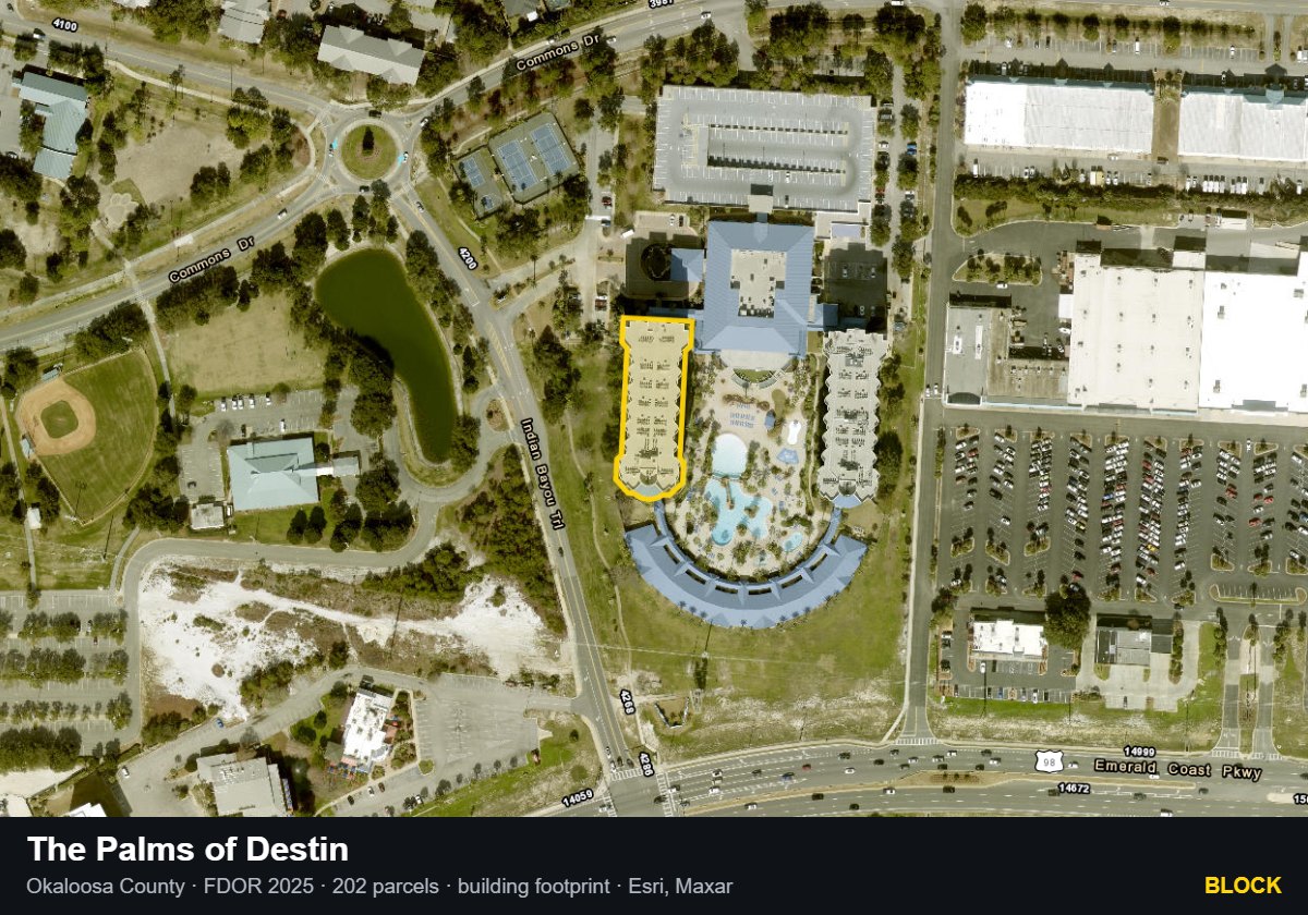 The Palms of Destin — Block parcel record