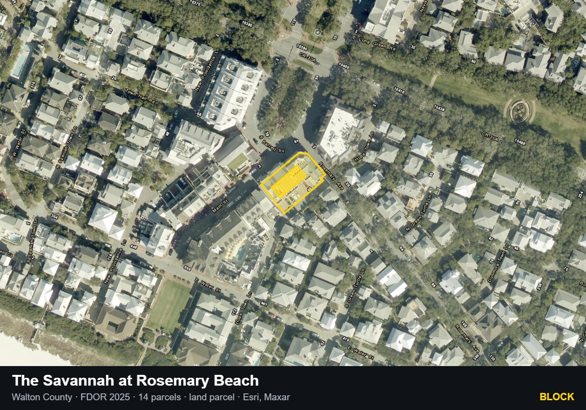 The Savannah at Rosemary Beach — Block parcel record