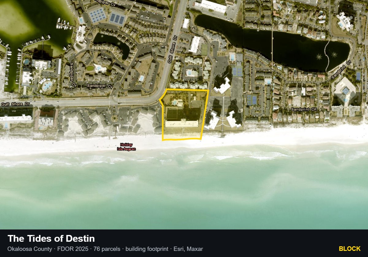 The Tides of Destin — Block parcel record