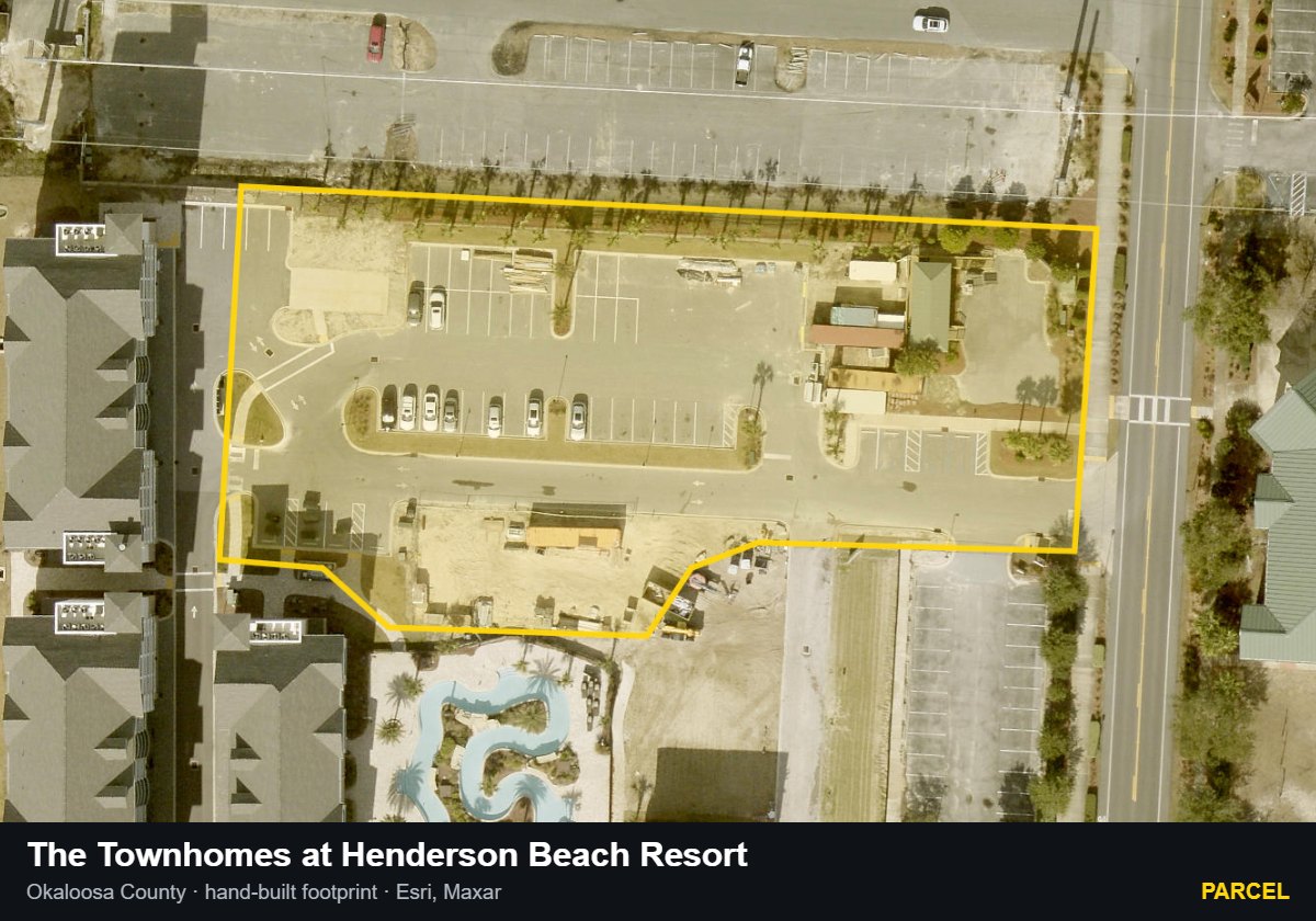 The Townhomes at Henderson Beach Resort — Parcel parcel record