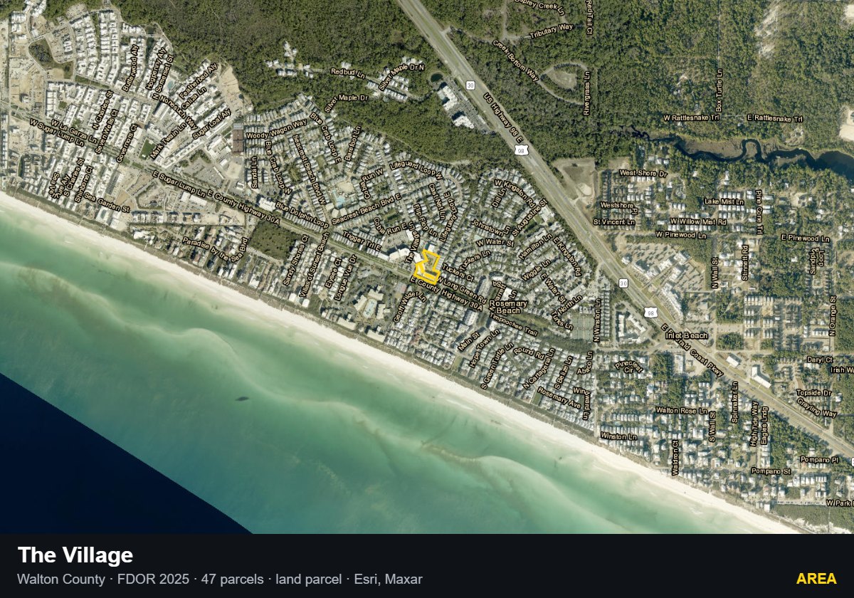 The Village — Area parcel record
