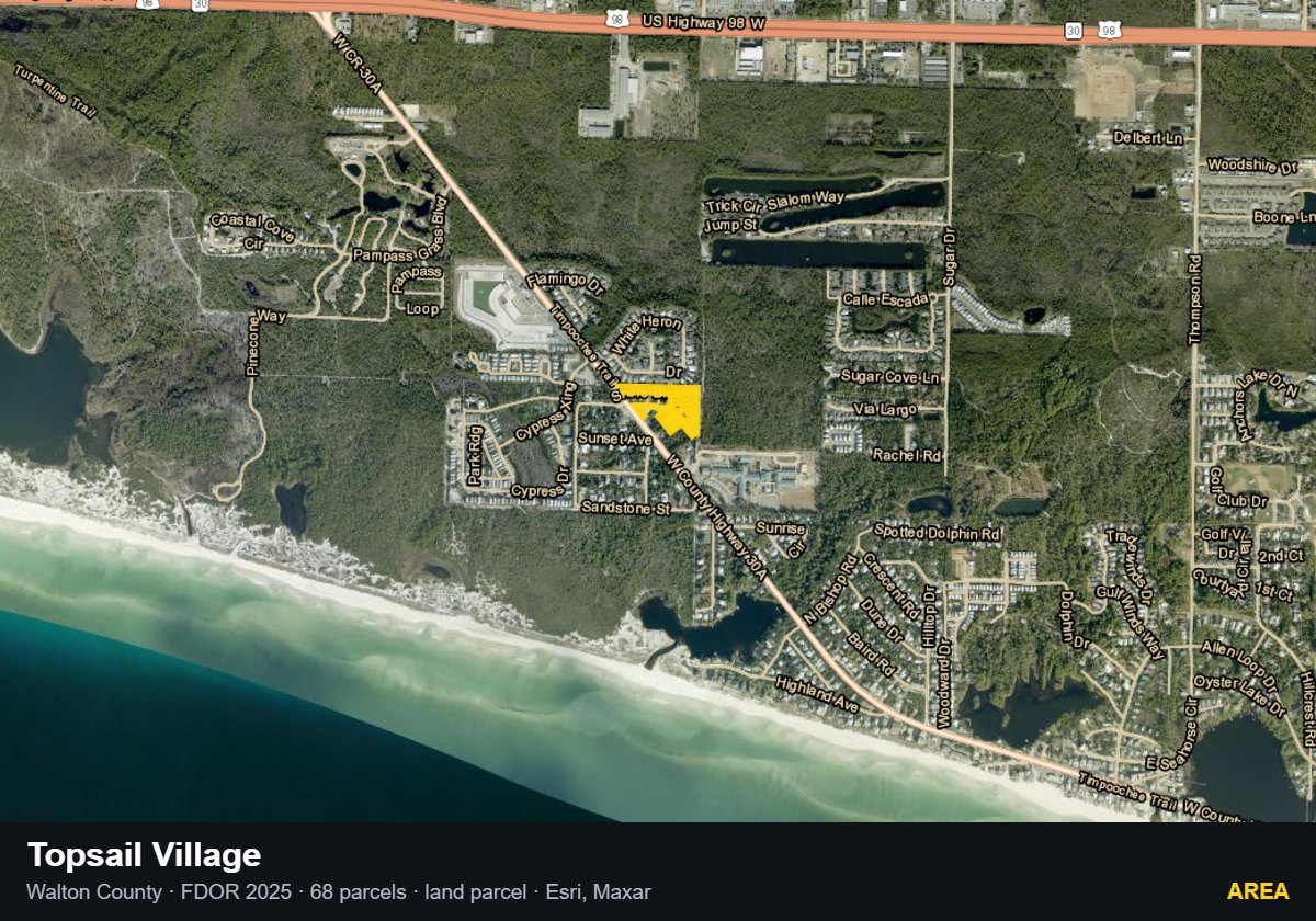 Topsail Village — Area parcel record