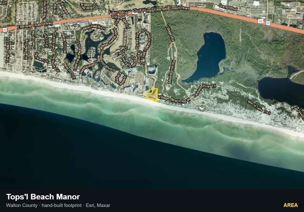 Tops'l Beach Manor — Area parcel record