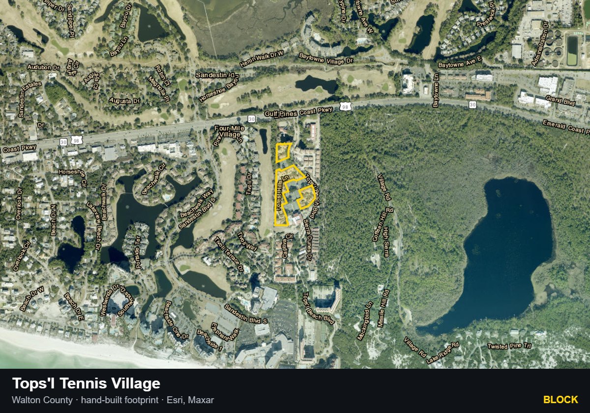 Tops'l Tennis Village — Block parcel record