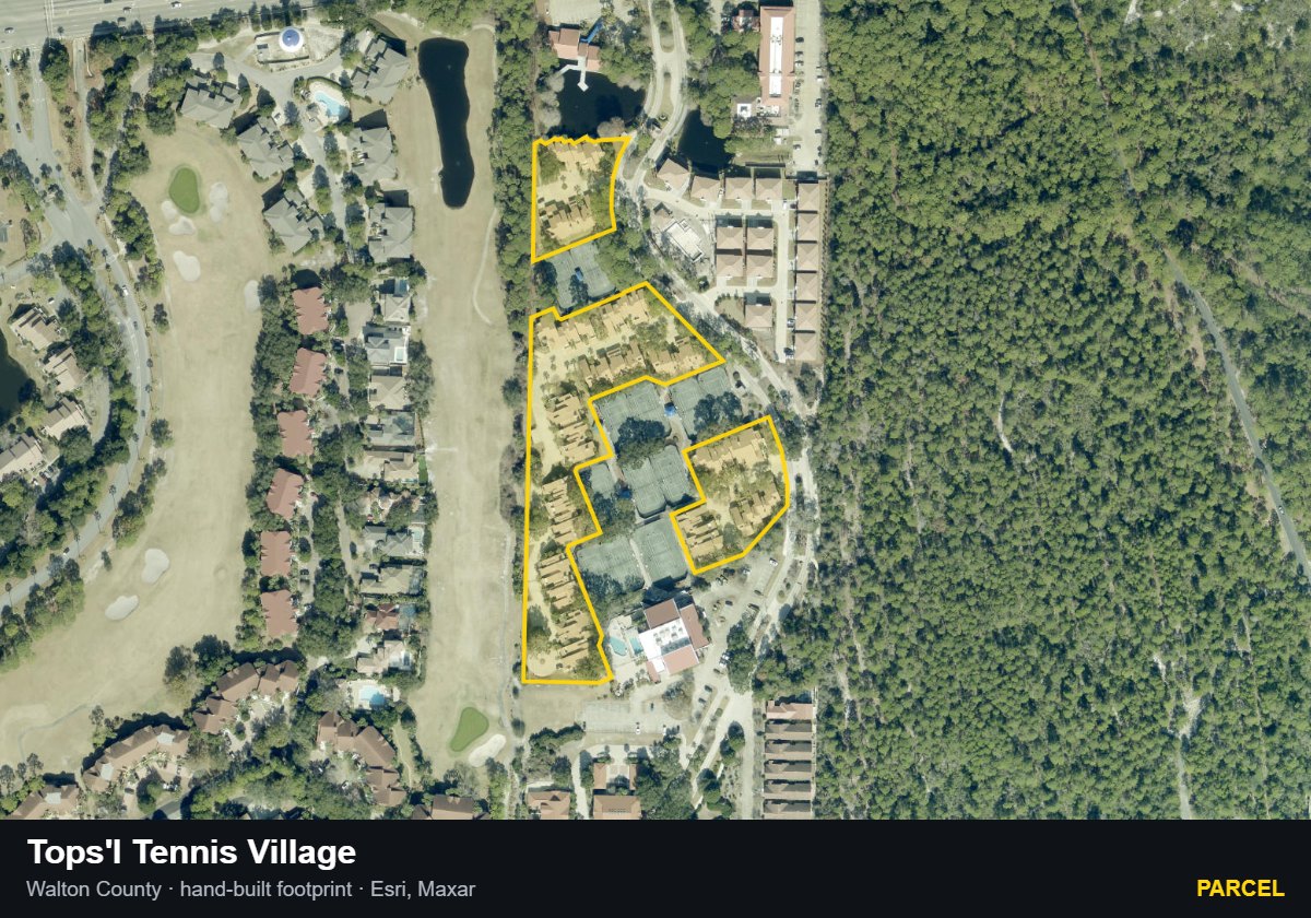 Tops'l Tennis Village — Parcel parcel record