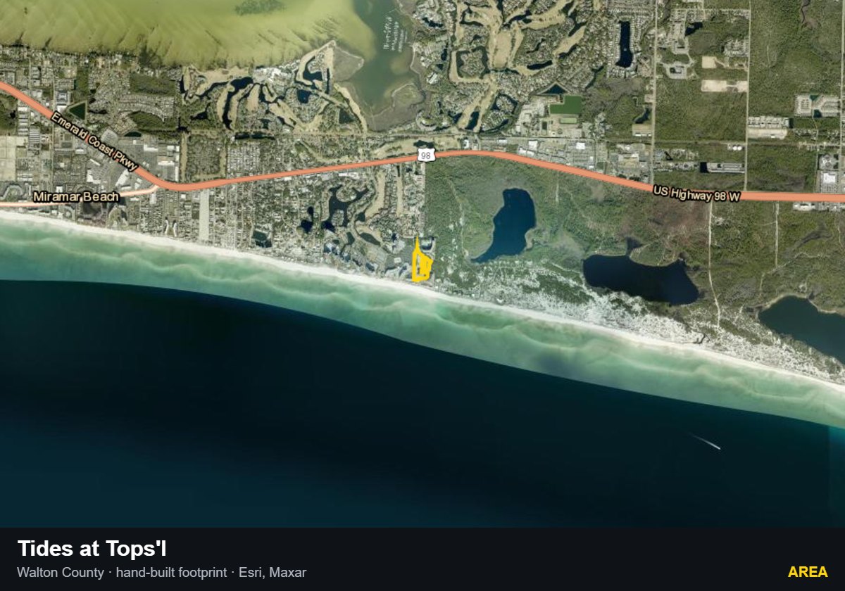 Tides at Tops'l — Area parcel record