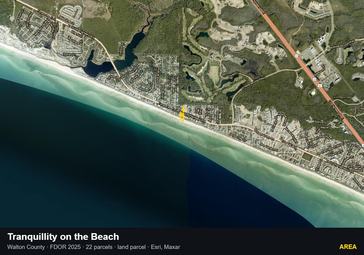 Tranquillity on the Beach — Area parcel record