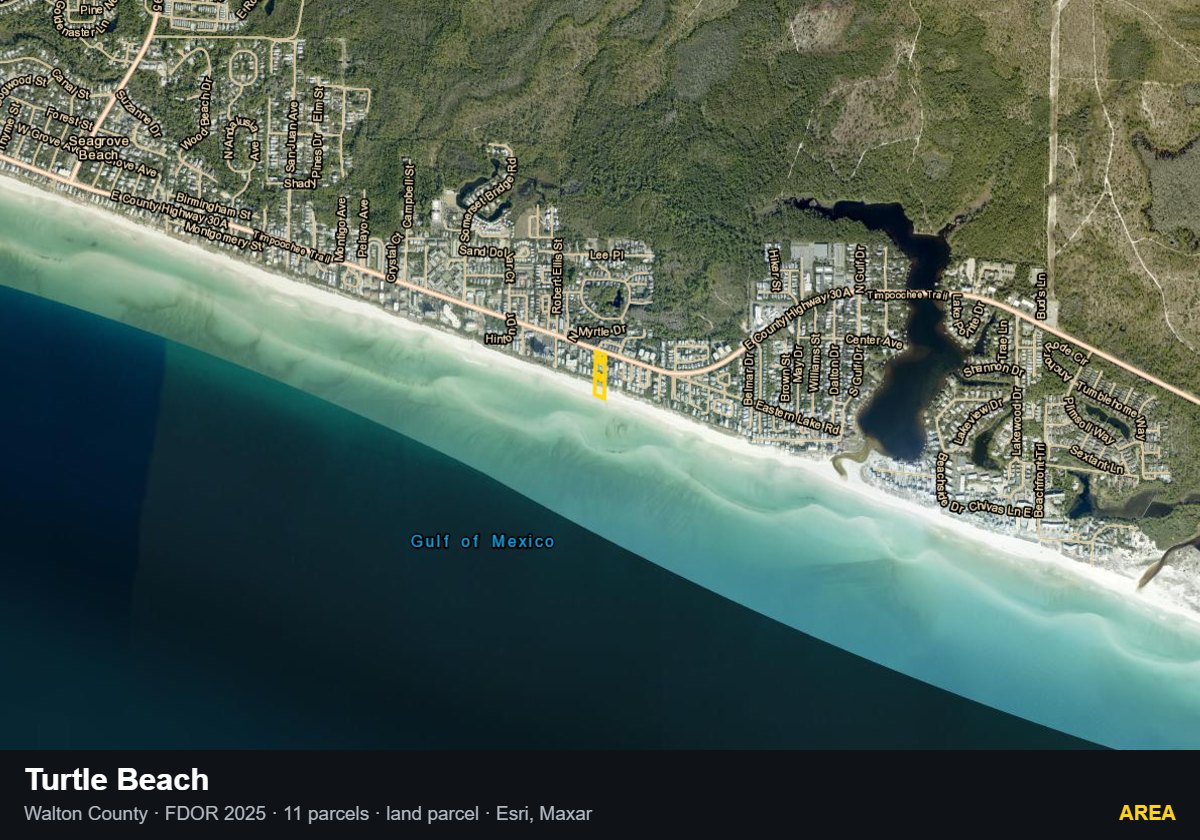 Turtle Beach — Area parcel record