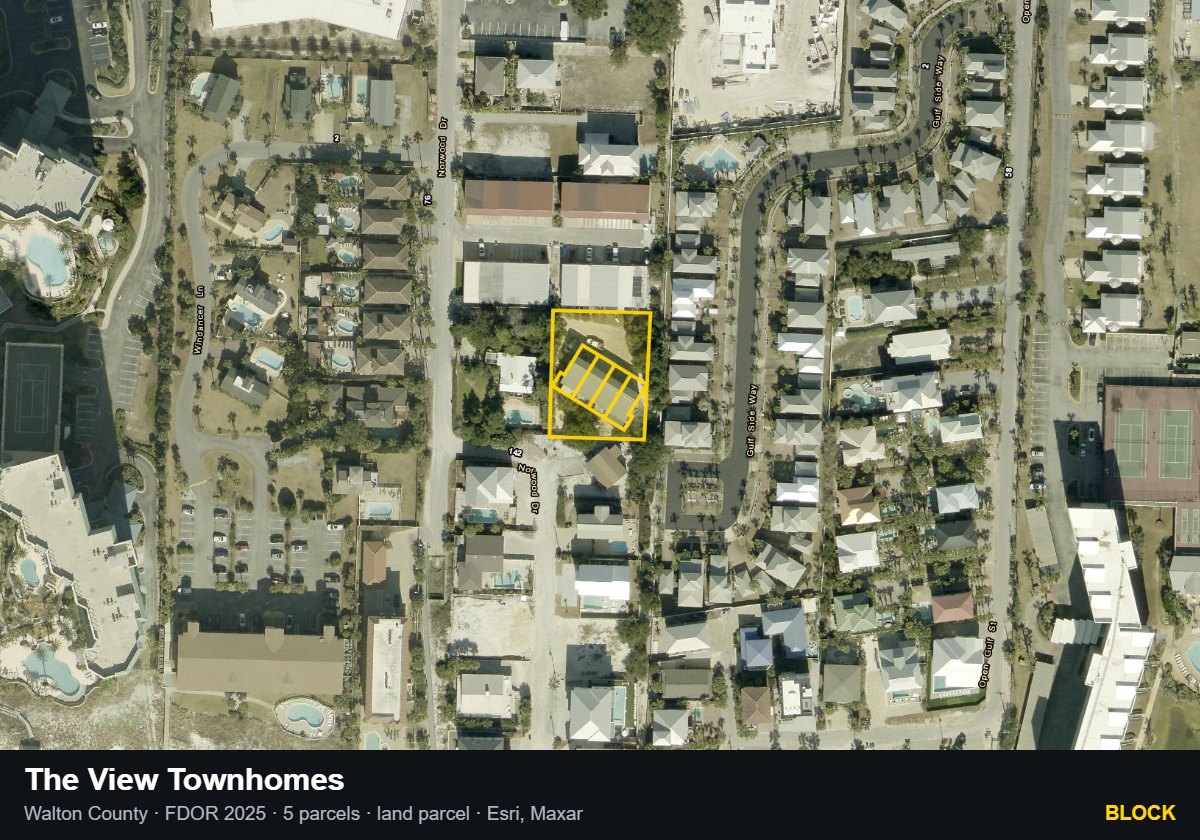 The View Townhomes — Block parcel record