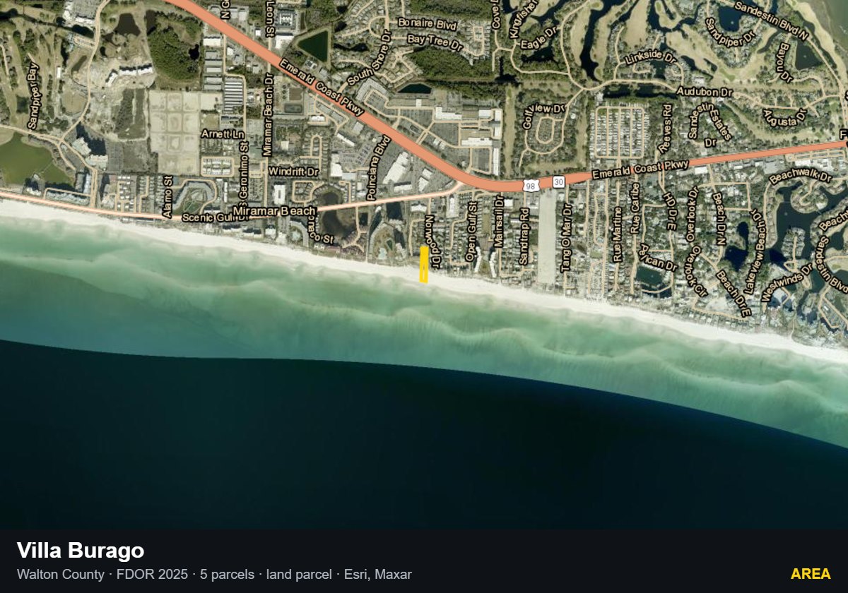 Villa Burago — Area parcel record