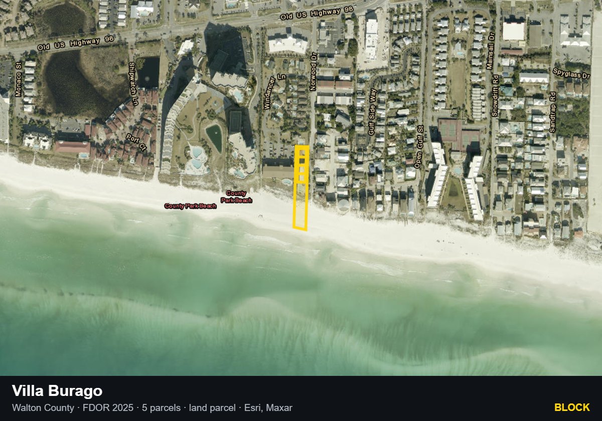 Villa Burago — Block parcel record