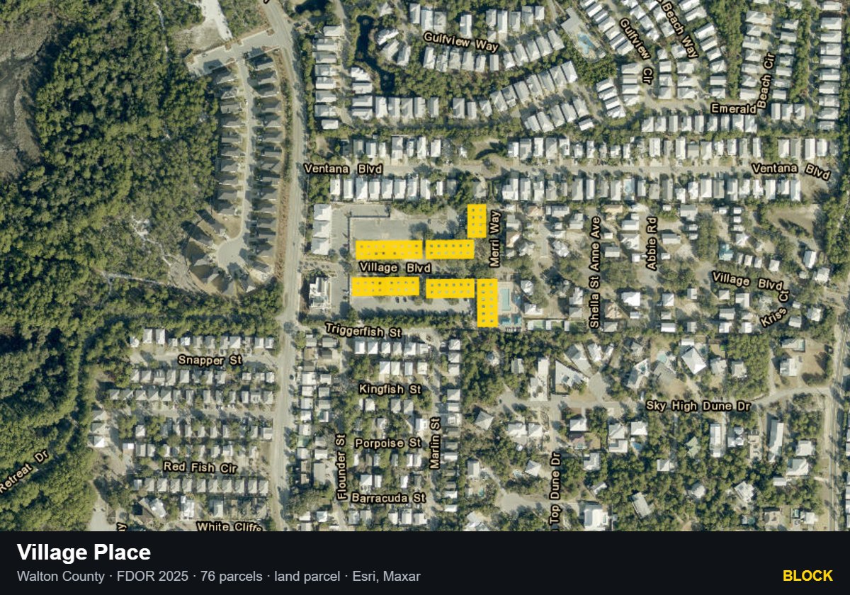 Village Place — Block parcel record