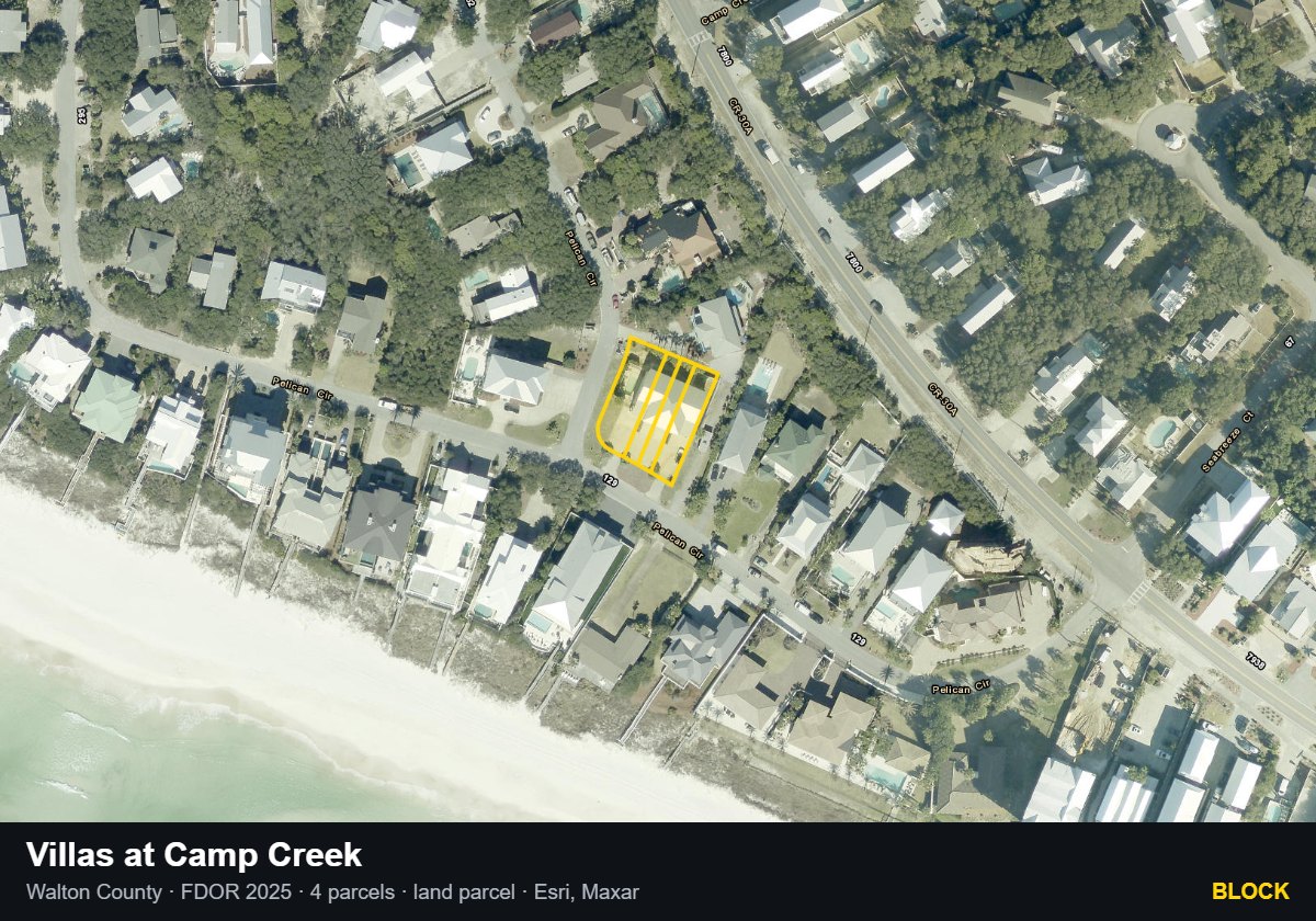 Villas at Camp Creek — Block parcel record