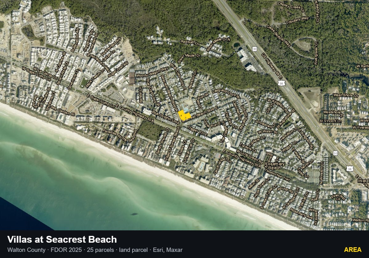 Villas at Seacrest Beach — Area parcel record