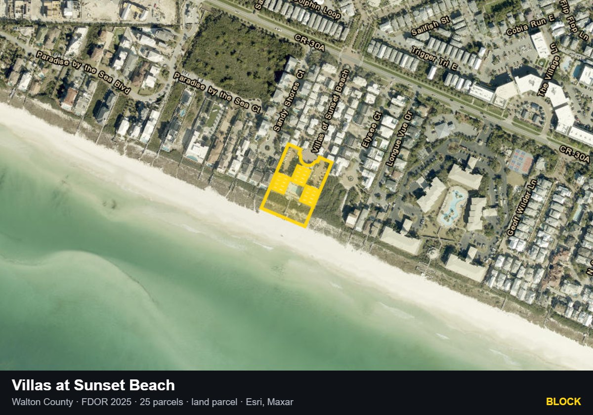 Villas at Sunset Beach — Block parcel record
