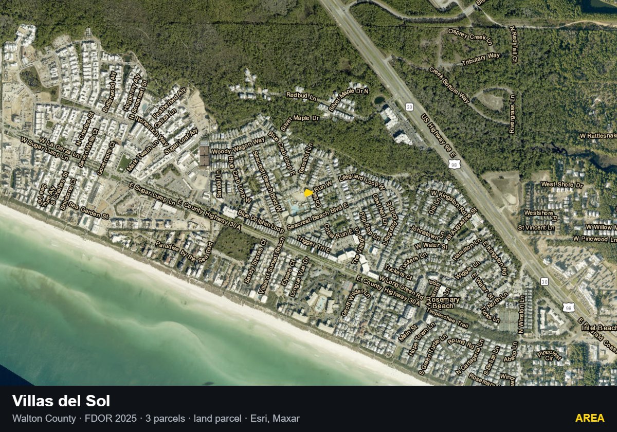 Villas del Sol — Area parcel record