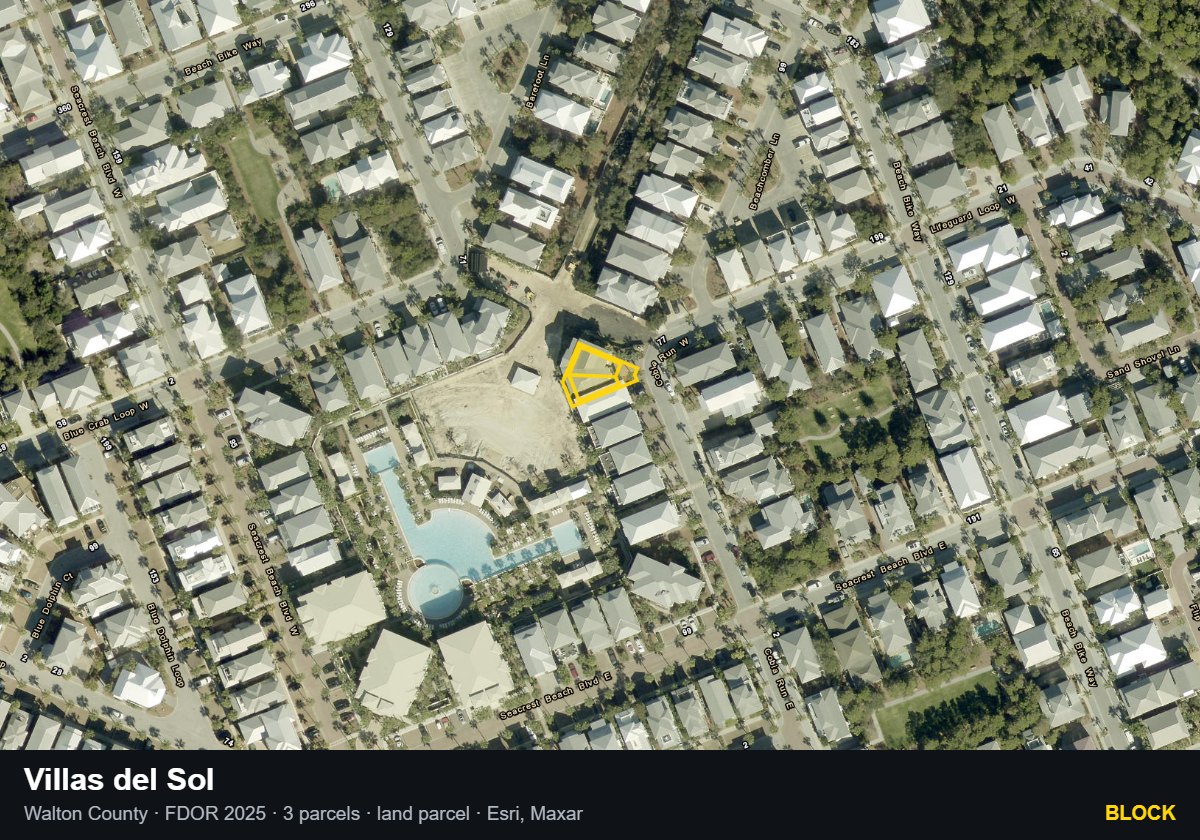 Villas del Sol — Block parcel record