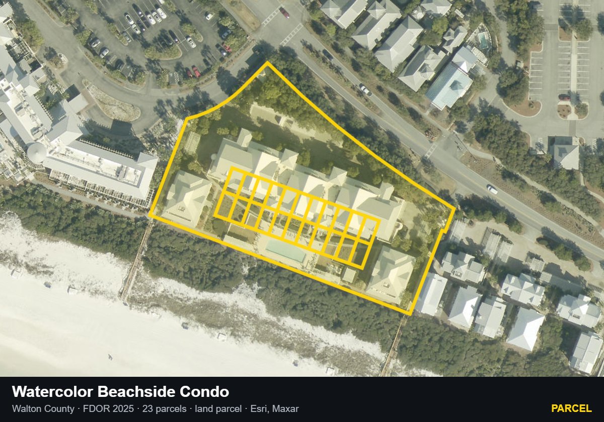 Watercolor Beachside Condo — Parcel parcel record