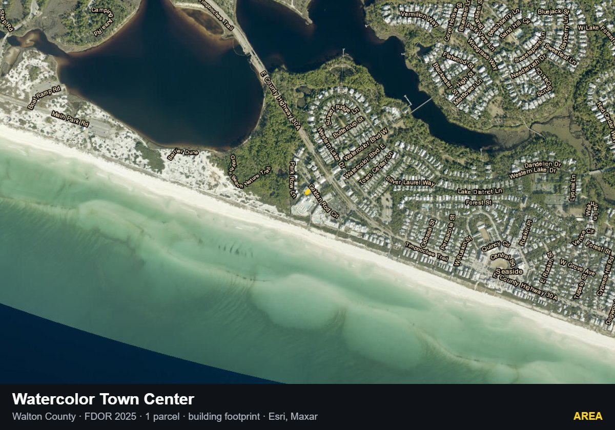 Watercolor Town Center — Area parcel record