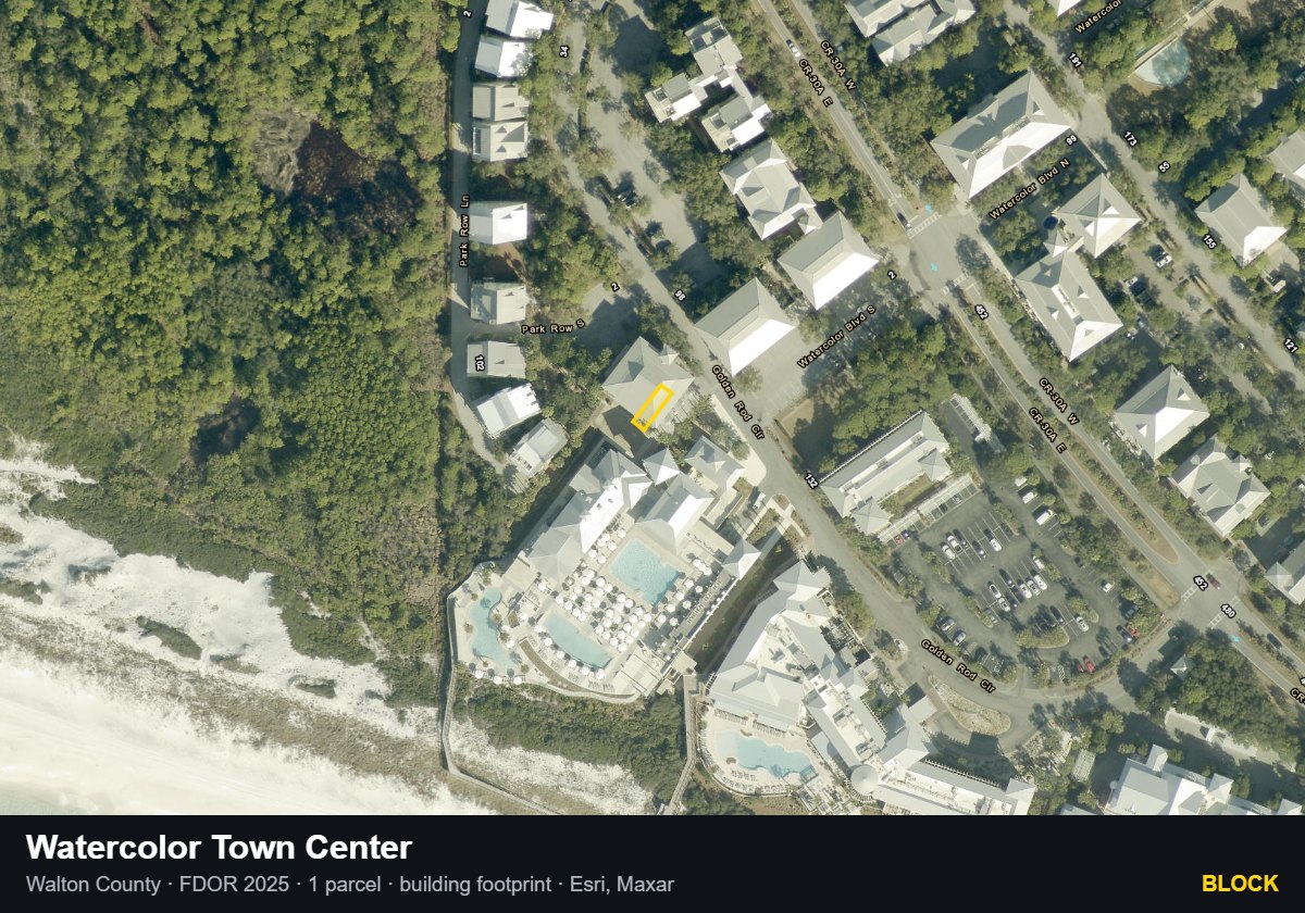 Watercolor Town Center — Block parcel record