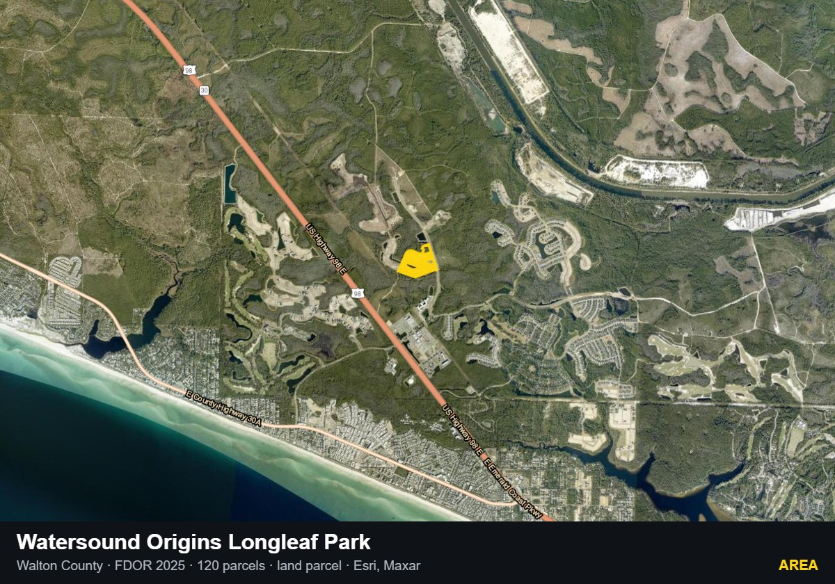 Watersound Origins Longleaf Park — Area parcel record
