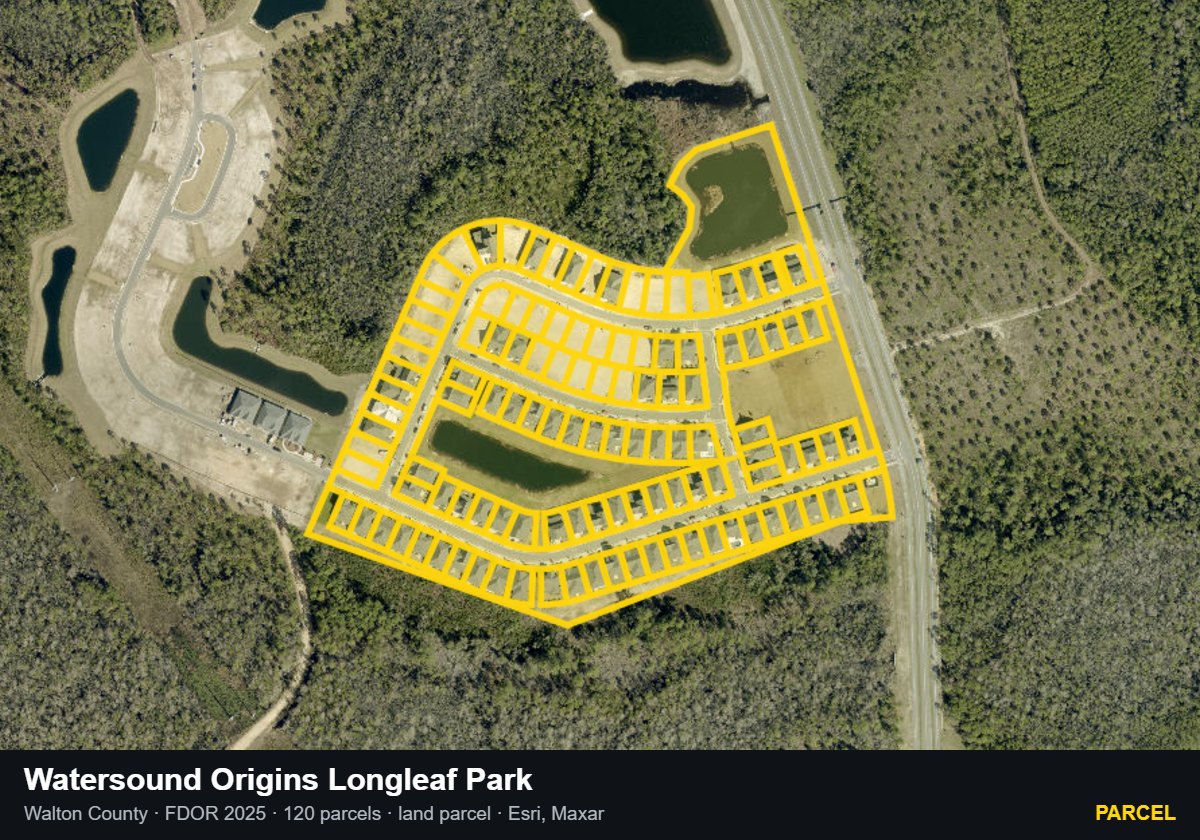 Watersound Origins Longleaf Park — Parcel parcel record