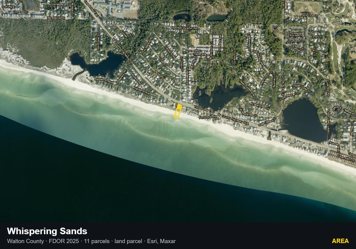 Whispering Sands — Area parcel record